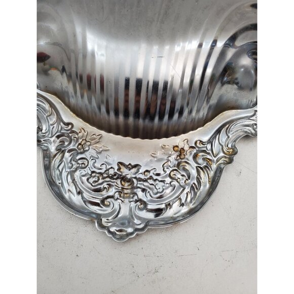 Vintage metal silver plated Seashell Clamshell Bowl or Deep Dish Vintage Silver - Picture 8 of 10